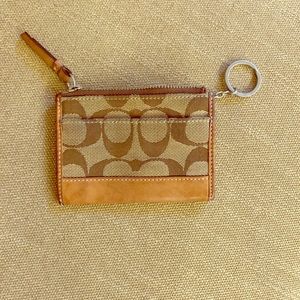 Coach printed zip card case